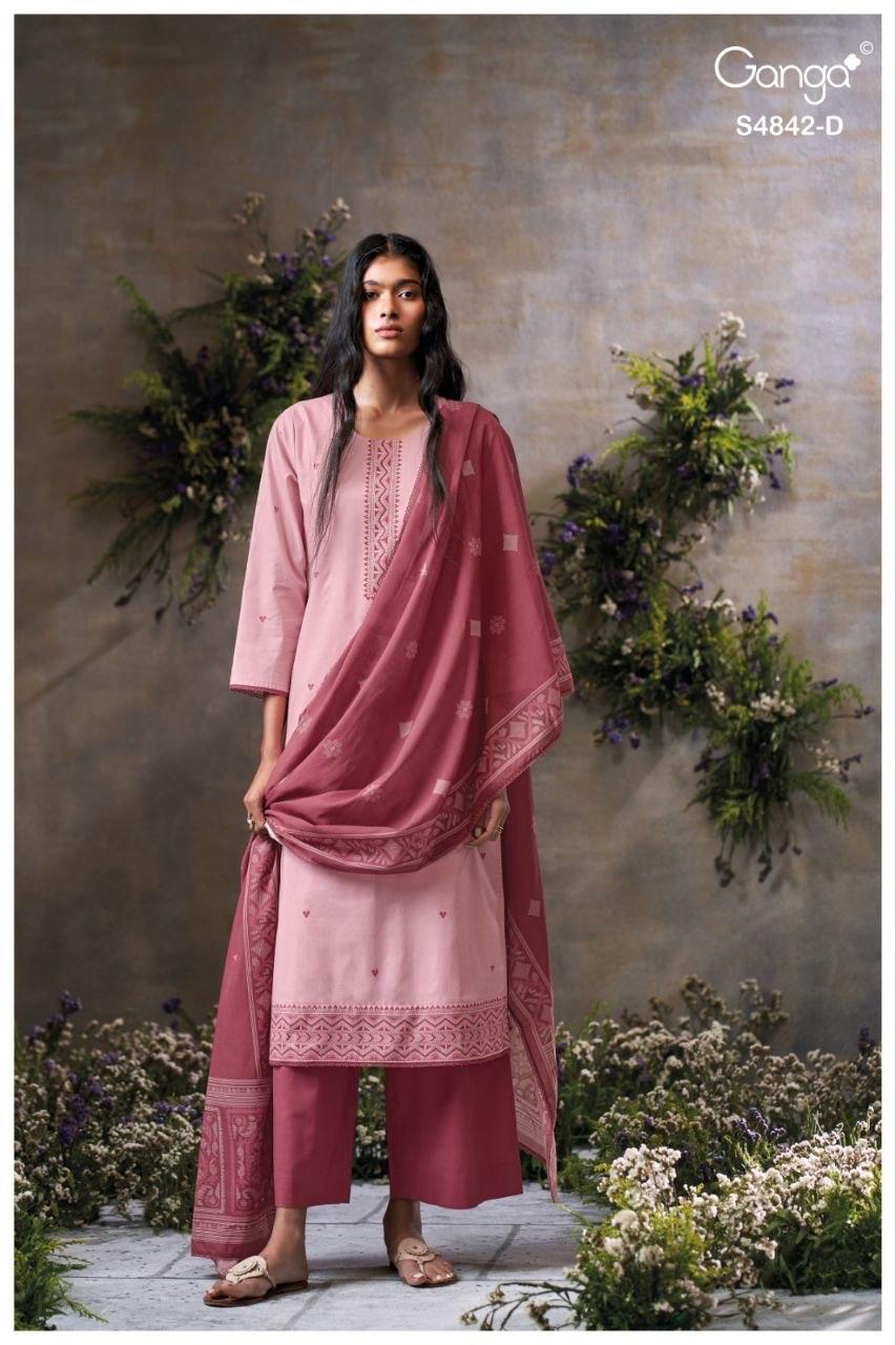 Jazira S4842 Ganga Cotton Pant Style Suits Manufacturer Gujarat