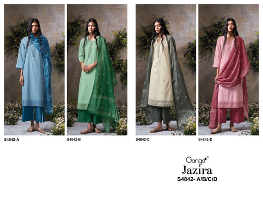 Jazira S4842 Ganga Cotton Pant Style Suits Manufacturer Gujarat