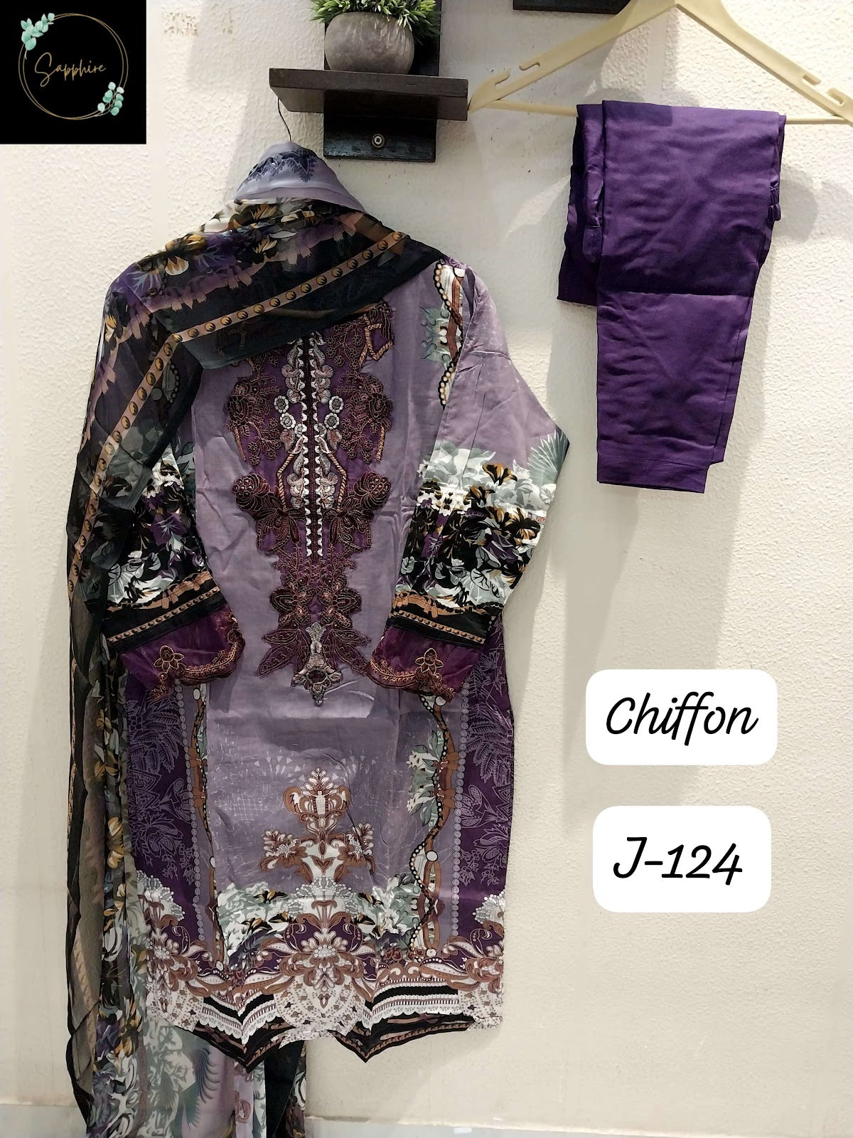 Jazmin 124 Sapphire Lawn Cotton Karachi Readymade Suits Manufacturer Ahmedabad