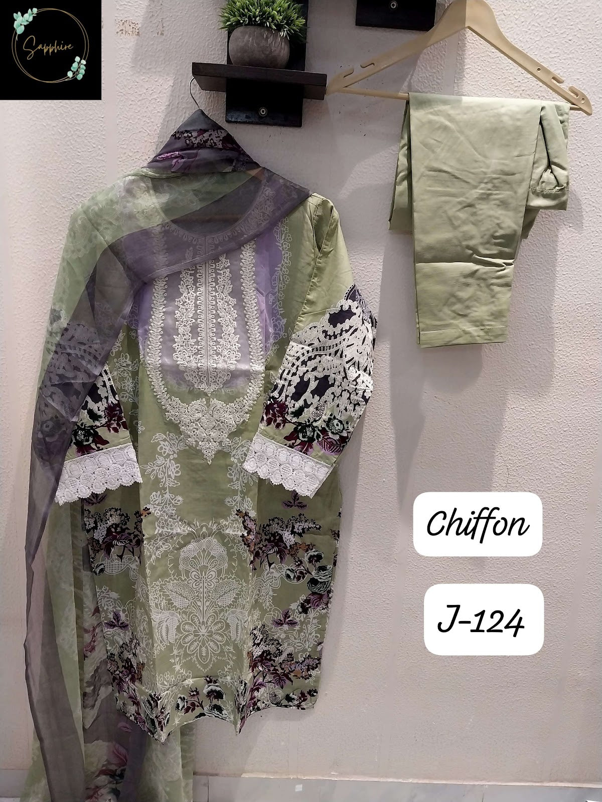 Jazmin 124 Sapphire Lawn Cotton Karachi Readymade Suits Manufacturer Ahmedabad