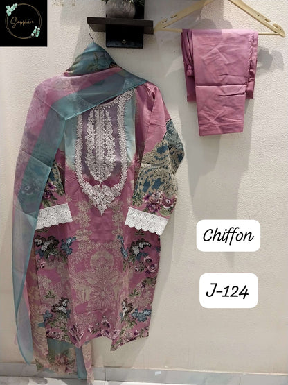 Jazmin 124 Sapphire Lawn Cotton Karachi Readymade Suits Manufacturer Ahmedabad