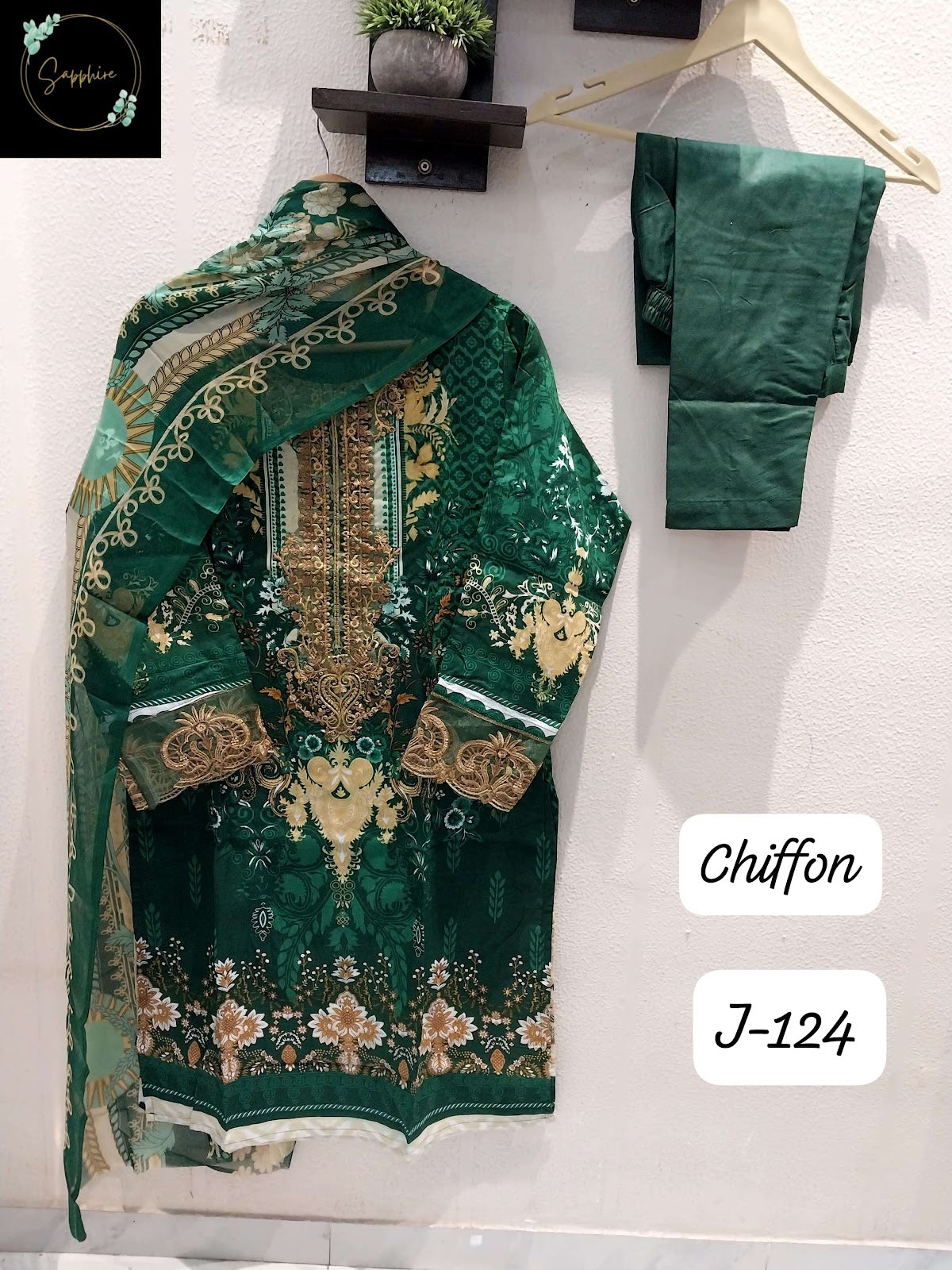 Jazmin 124 Sapphire Lawn Cotton Karachi Readymade Suits Manufacturer Ahmedabad