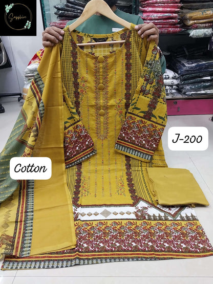 Jazmin 200 Sapphire Lawn Cotton Karachi Readymade Suits Exporter Gujarat