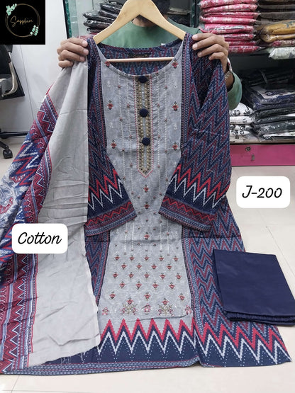 Jazmin 200 Sapphire Lawn Cotton Karachi Readymade Suits Exporter Gujarat