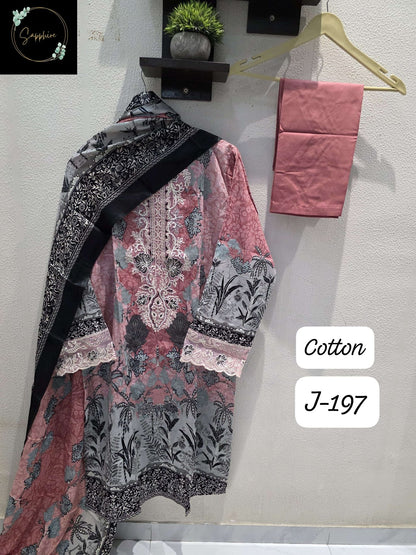 Jazmin New Vol 197 Sapphire Lawn Cotton Karachi Readymade Suits Wholesale