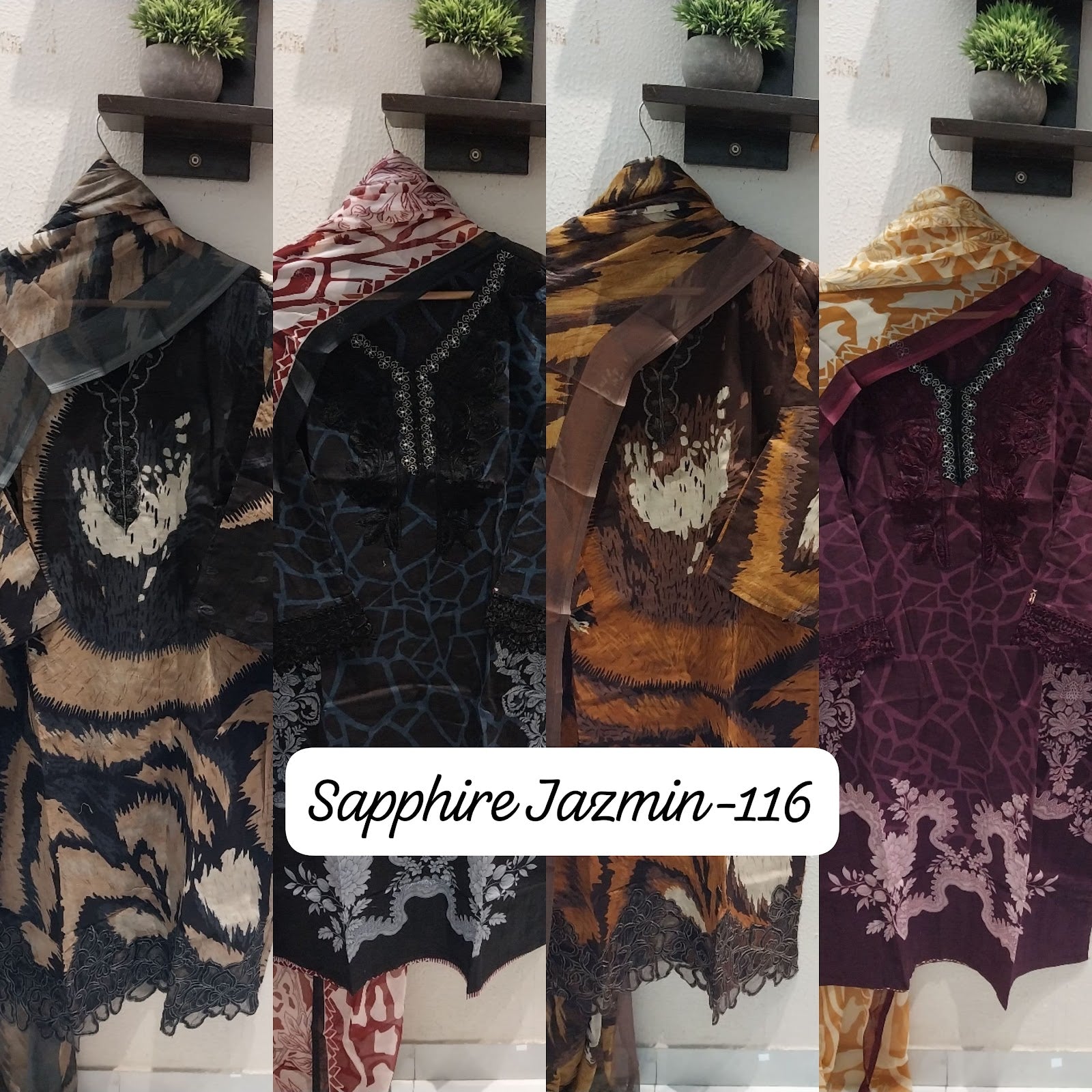 Jazmin Vol 116 Sapphire Lawn Cotton Pakistani Readymade Suits Manufacturer