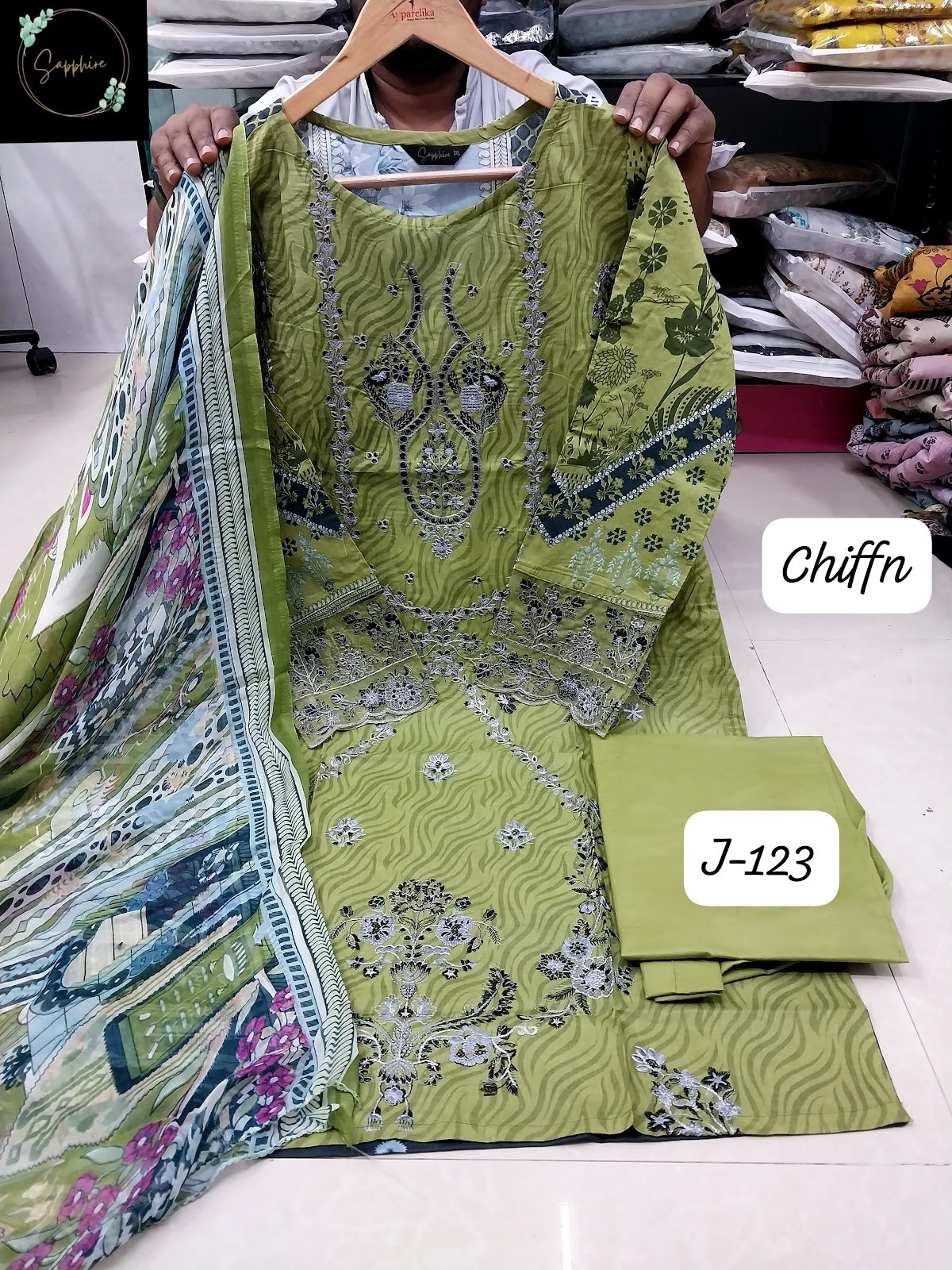 Jazmin Vol 123 Sapphire Lawn Cotton Pakistani Readymade Suits Exporter Ahmedabad
