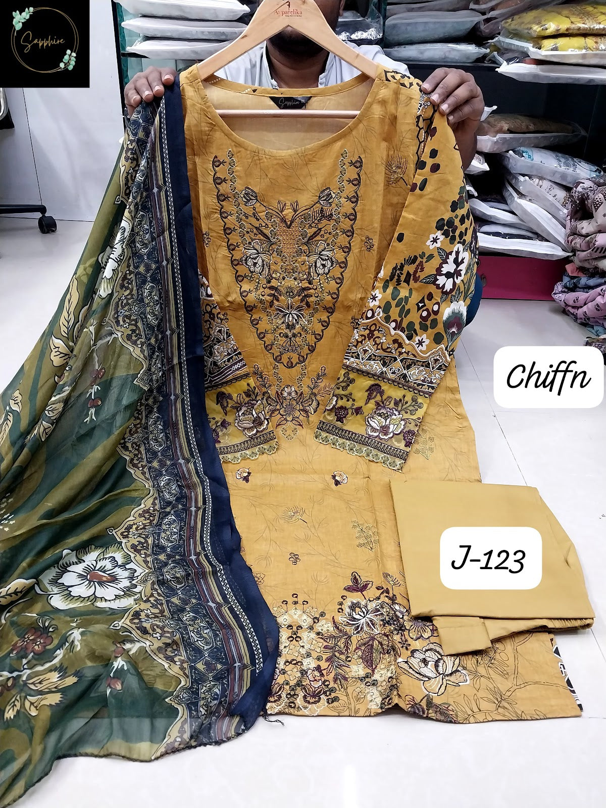 Jazmin Vol 123 Sapphire Lawn Cotton Pakistani Readymade Suits Exporter Ahmedabad