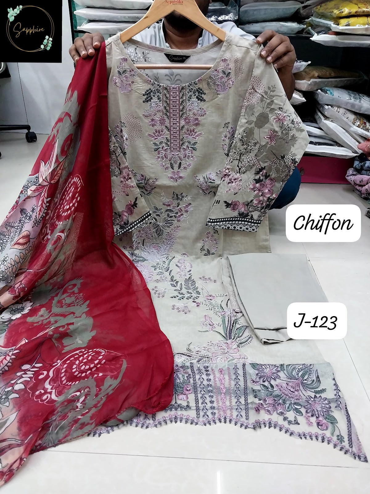 Jazmin Vol 123 Sapphire Lawn Cotton Pakistani Readymade Suits Exporter Ahmedabad