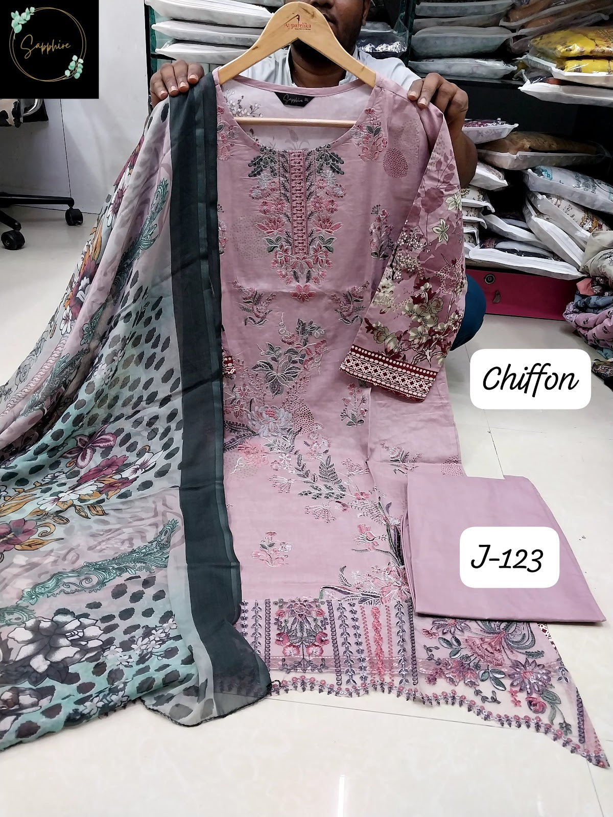 Jazmin Vol 123 Sapphire Lawn Cotton Pakistani Readymade Suits Exporter Ahmedabad