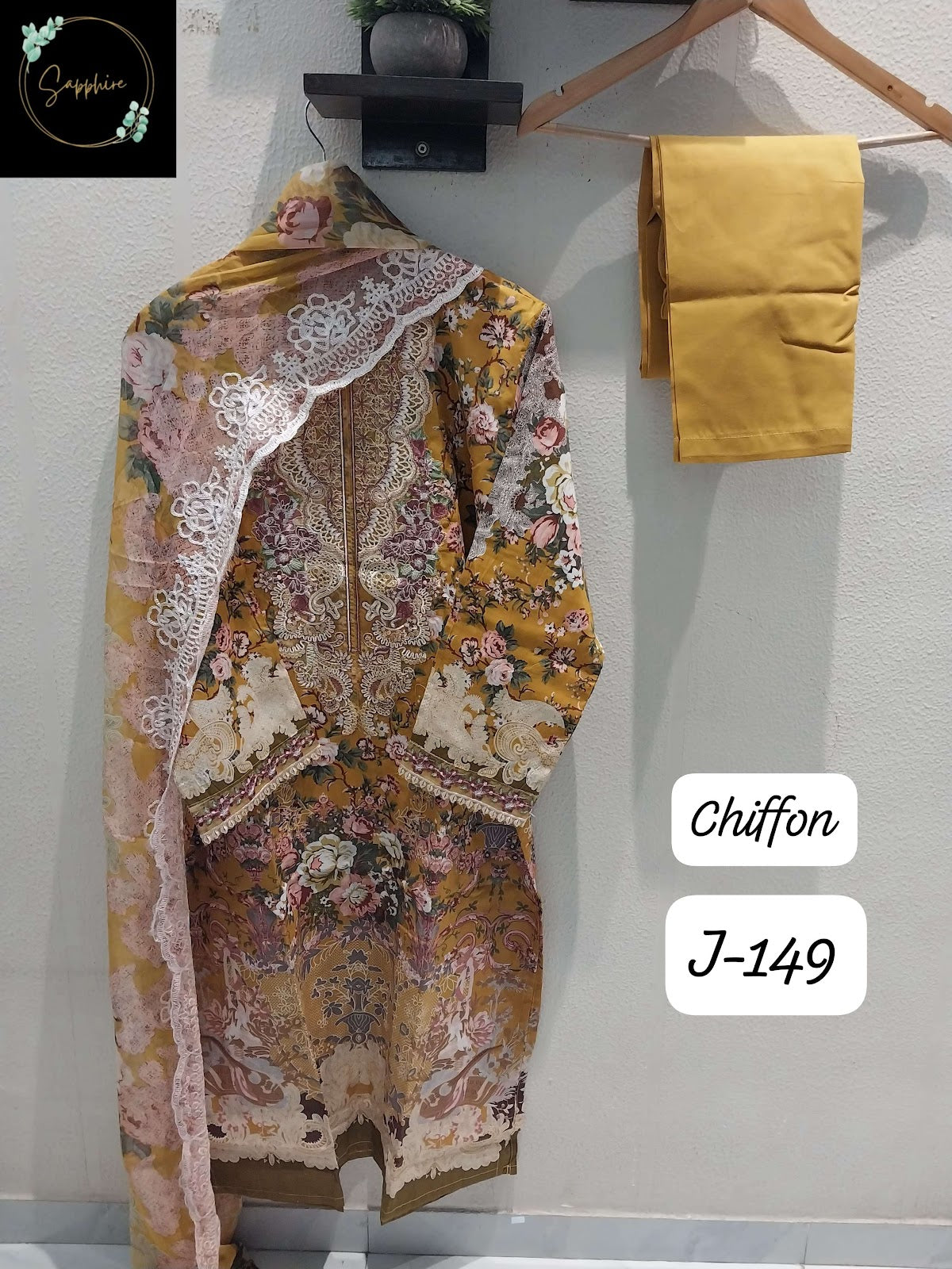 Jazmin Vol 149 Sapphire Lawn Cotton Karachi Readymade Suits Wholesale