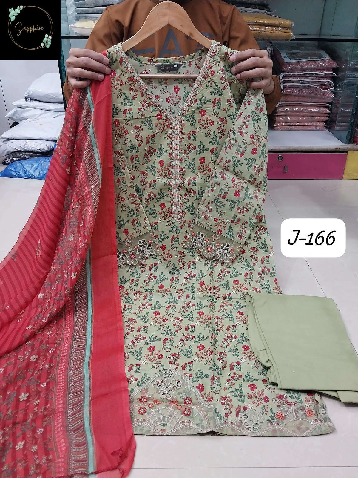 Jazmin Vol 166 Sapphire Lawn Karachi Readymade Suits Wholesale Price