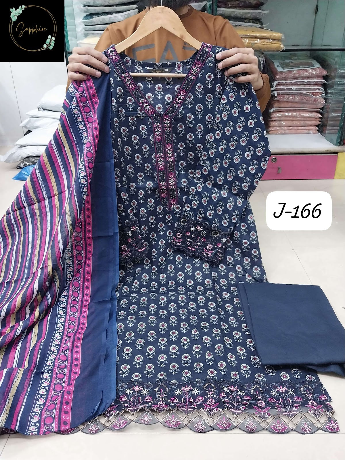 Jazmin Vol 166 Sapphire Lawn Karachi Readymade Suits Wholesale Price