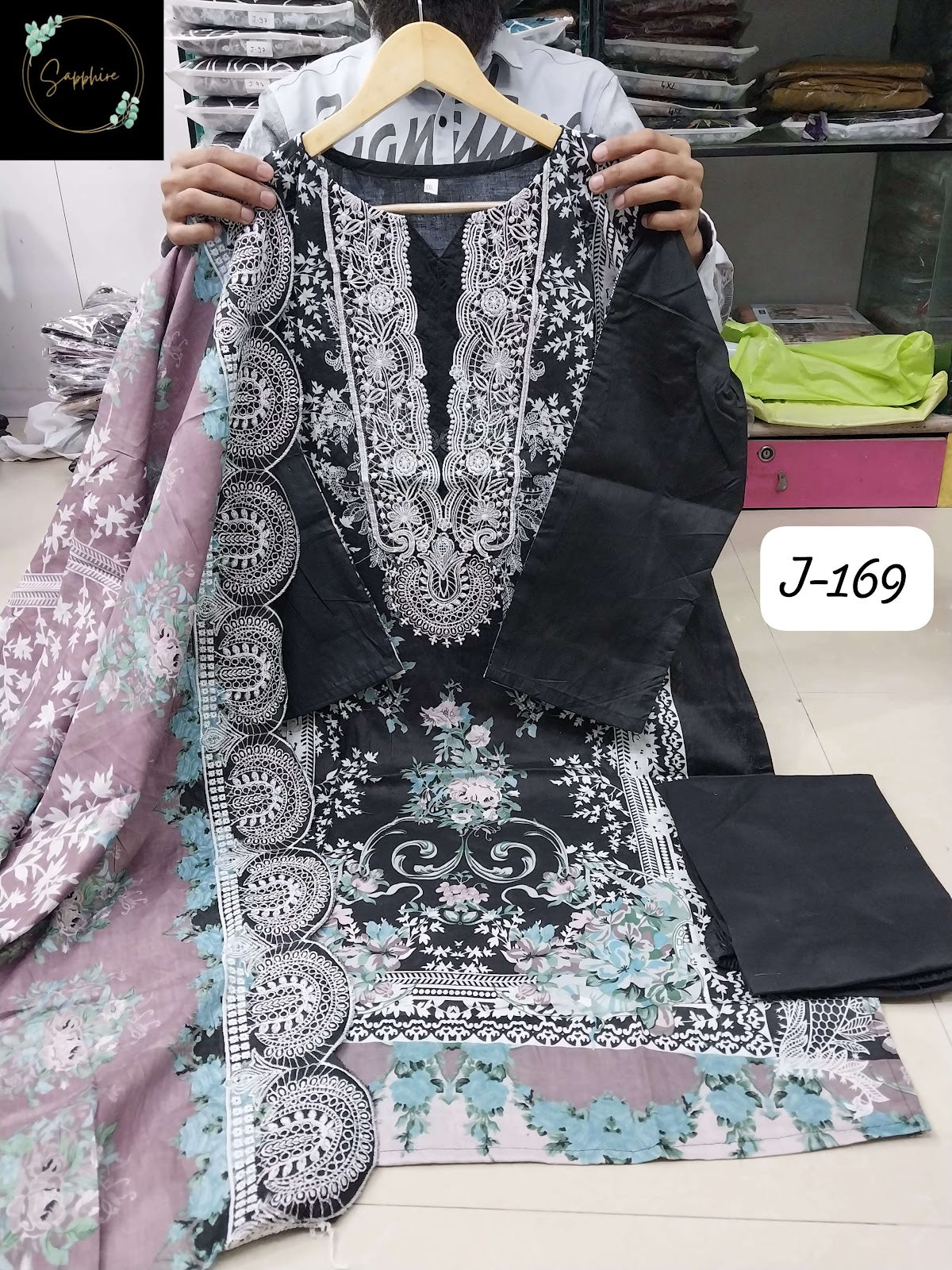 Jazmin Vol 169 Sapphire Lawn Cotton Karachi Readymade Suits Manufacturer