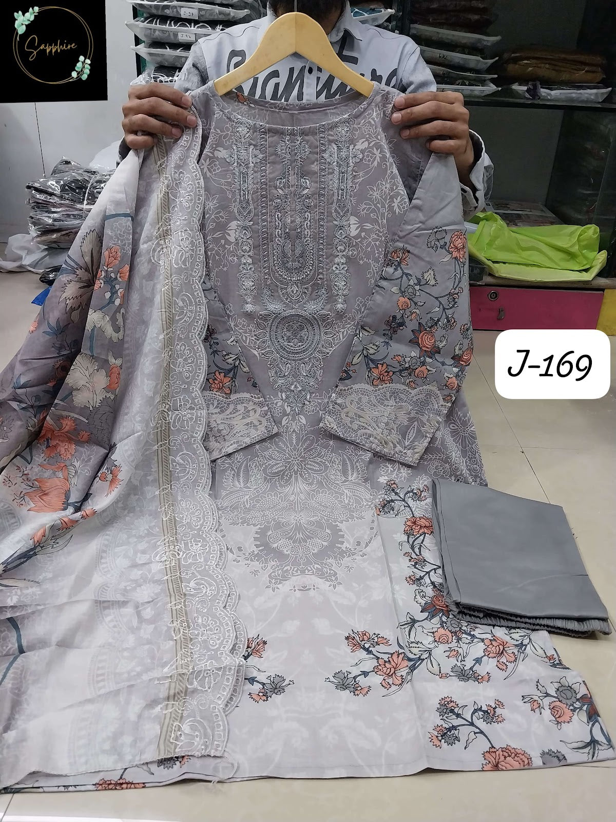 Jazmin Vol 169 Sapphire Lawn Cotton Karachi Readymade Suits Manufacturer