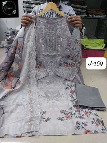 Jazmin Vol 169 Sapphire Lawn Cotton Karachi Readymade Suits Manufacturer