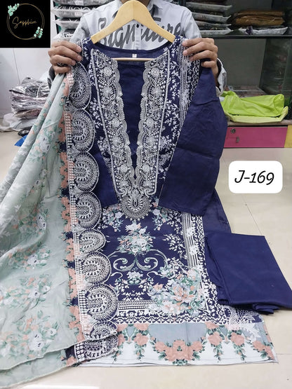 Jazmin Vol 169 Sapphire Lawn Cotton Karachi Readymade Suits Manufacturer