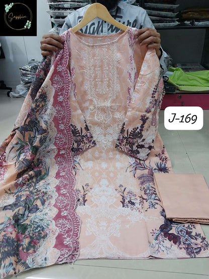Jazmin Vol 169 Sapphire Lawn Cotton Karachi Readymade Suits Manufacturer