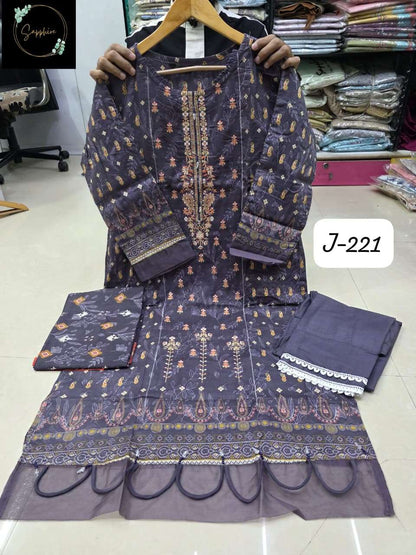 Jazmin Vol 221 Sapphire Lawn Cotton Pakistani Readymade Suits Supplier India