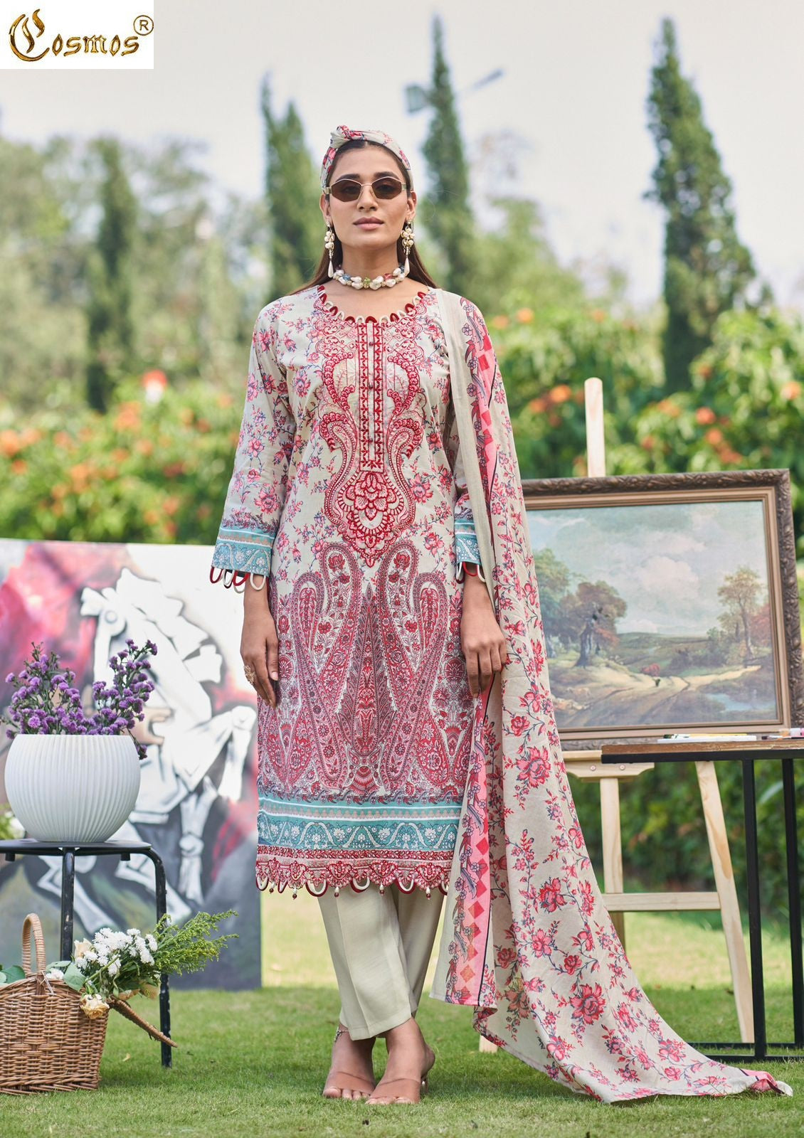 Jazmin Vol 2 Cosmos Fashion Lawn Cotton Karachi Salwar Suits Wholesale