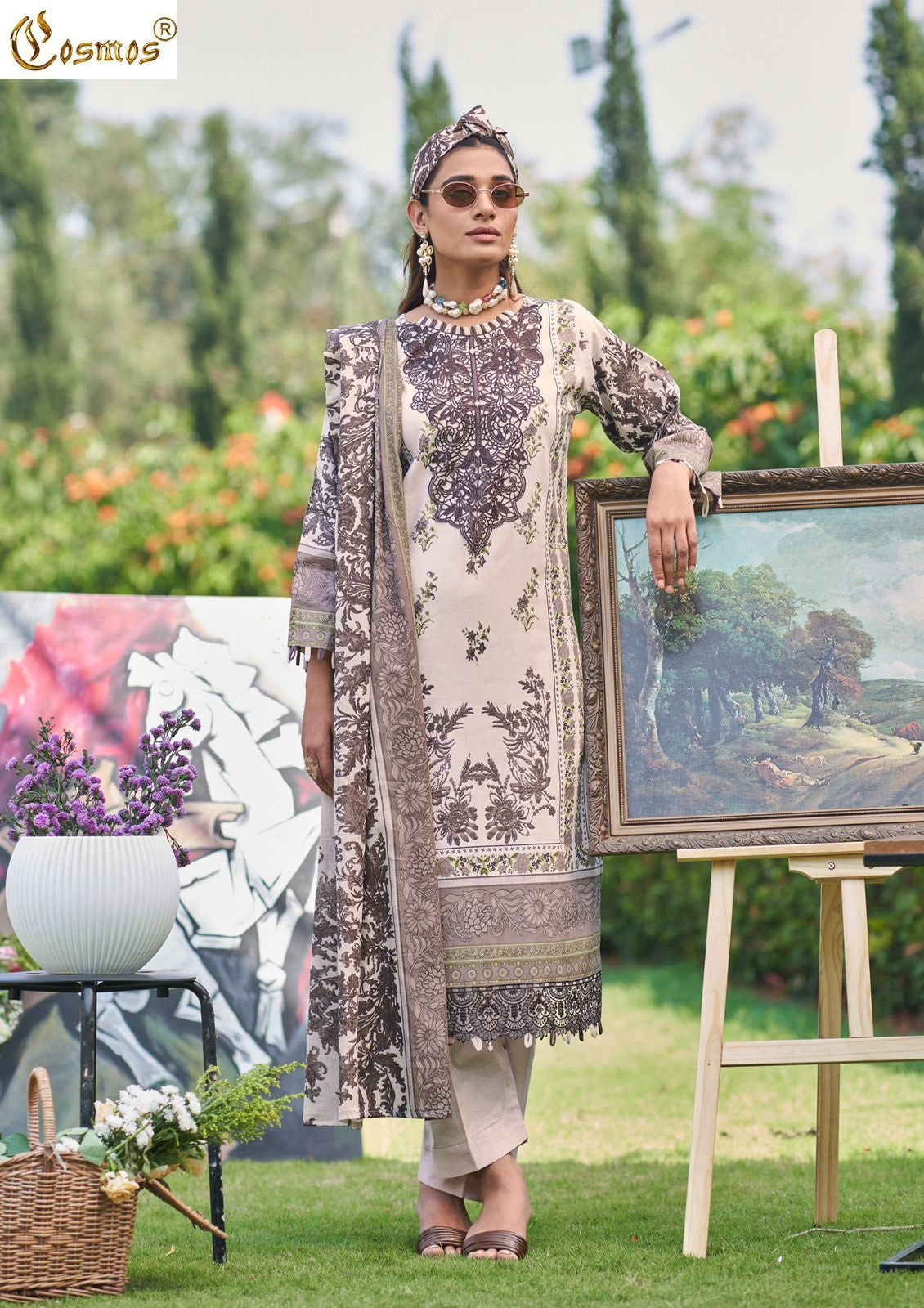 Jazmin Vol 2 Cosmos Fashion Lawn Cotton Karachi Salwar Suits Wholesale