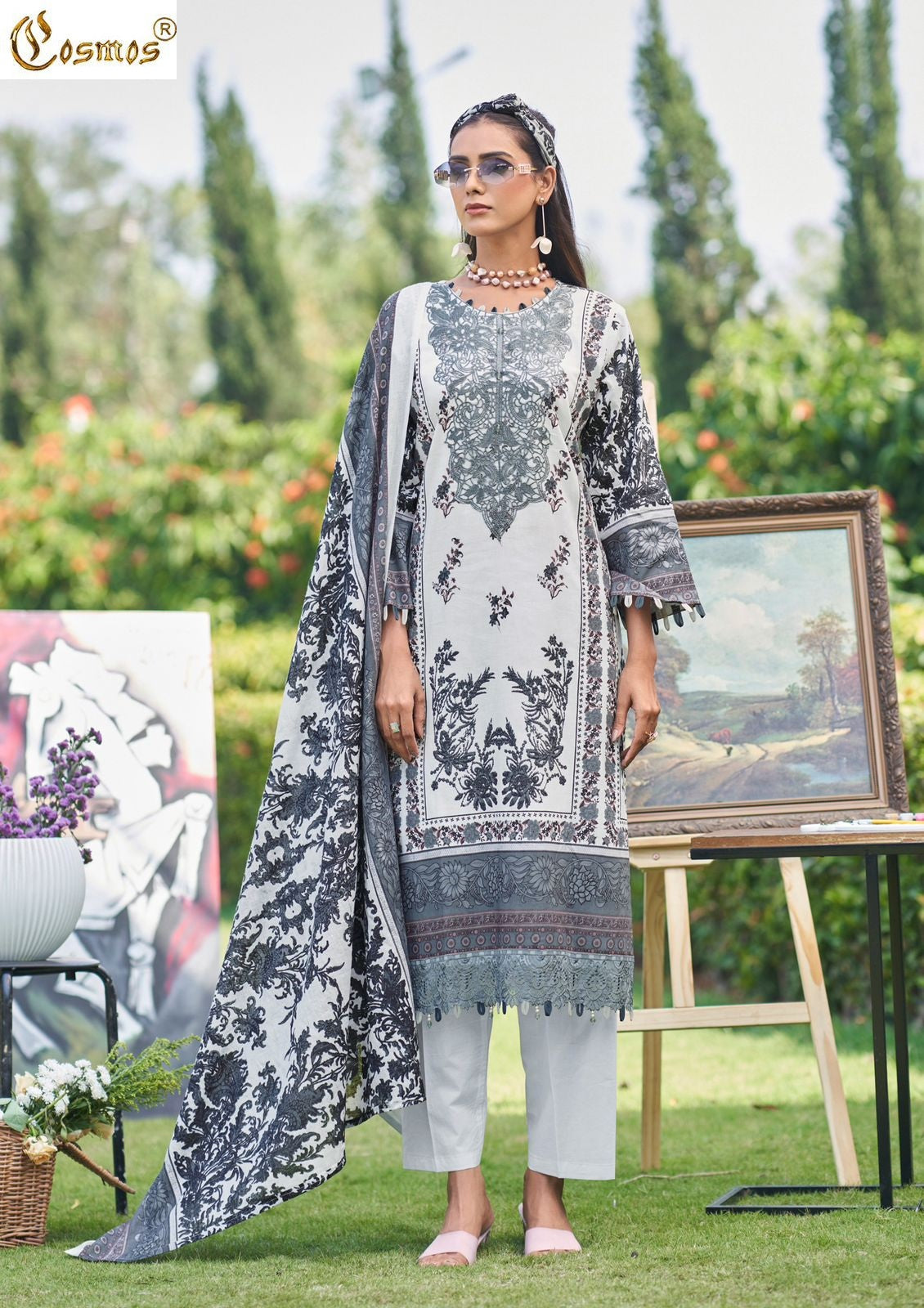 Jazmin Vol 2 Cosmos Fashion Lawn Cotton Karachi Salwar Suits Wholesale