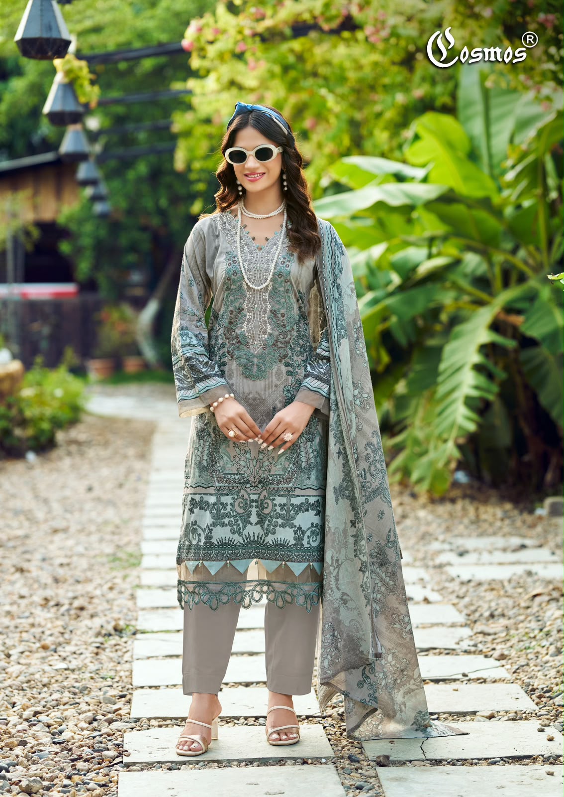 Jazmin Vol 3 Cosmos Fashion Lawn Cotton Karachi Salwar Suits Wholesale Rate