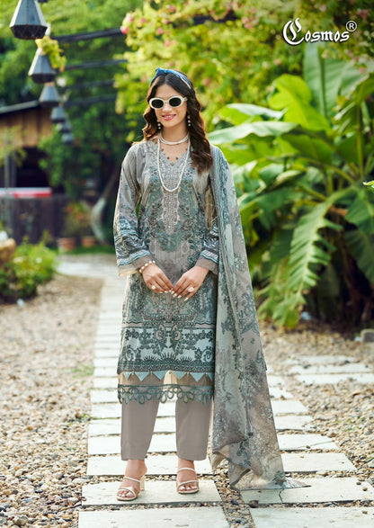 Jazmin Vol 3 Cosmos Fashion Lawn Cotton Karachi Salwar Suits Wholesale Rate