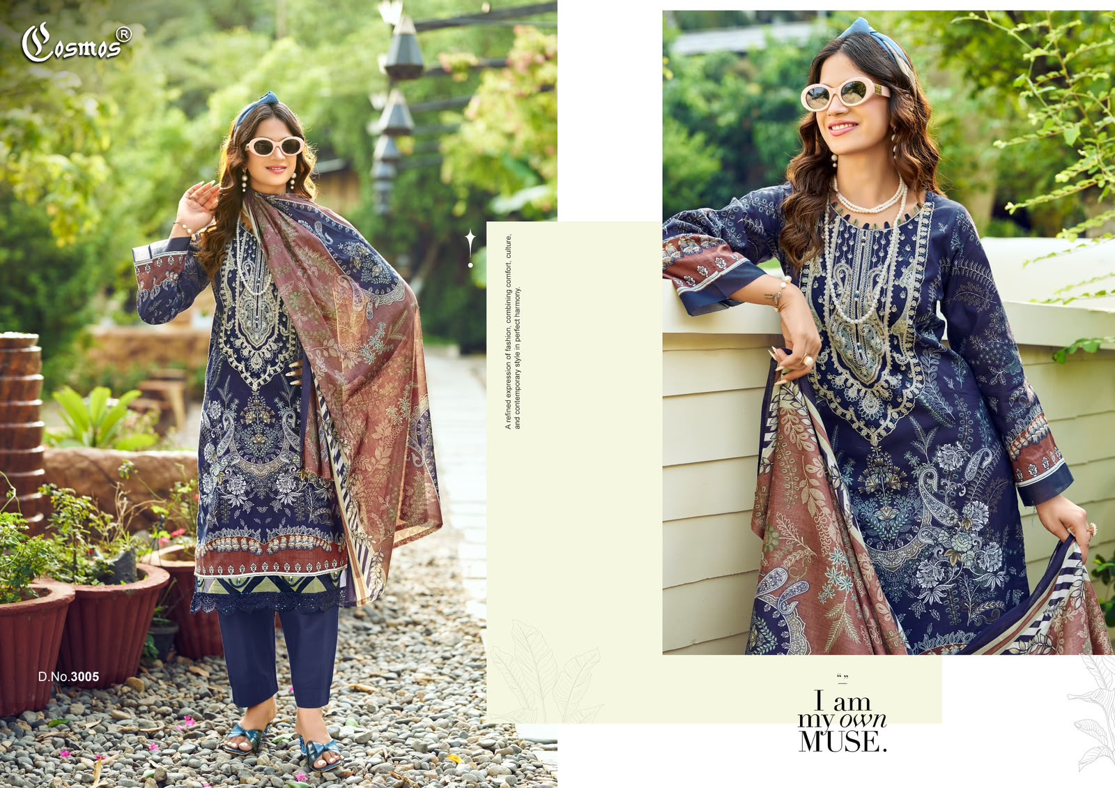 Jazmin Vol 3 Cosmos Fashion Lawn Cotton Karachi Salwar Suits Wholesale Rate