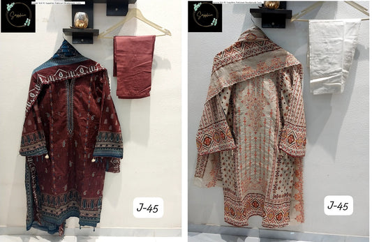 Jazmin Vol 45 Sapphire Lawn Cotton Pakistani Readymade Suits Exporter India