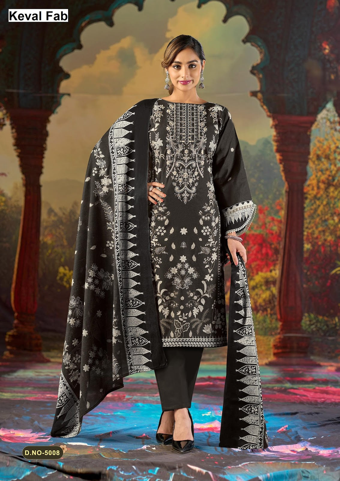 Jazmin Vol 5 Mizaj Keval Fab Mix Cotton Karachi Salwar Suits Wholesale Rate