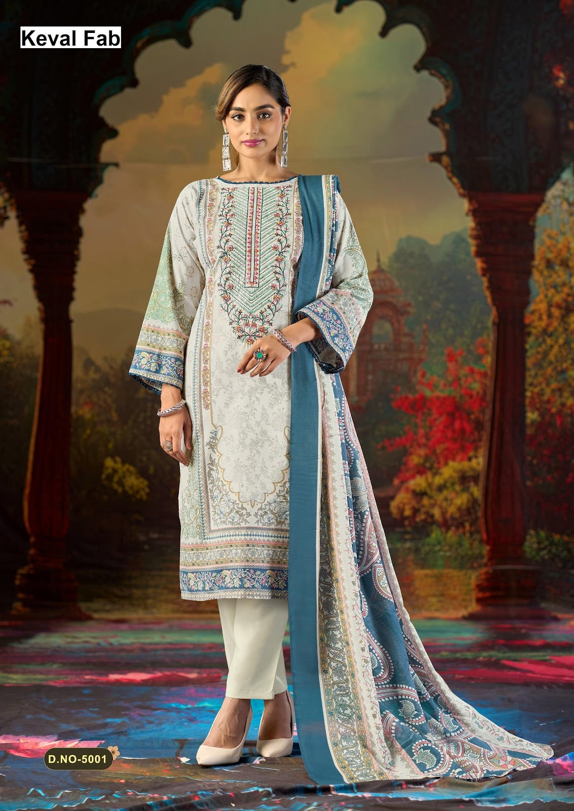 Jazmin Vol 5 Mizaj Keval Fab Mix Cotton Karachi Salwar Suits Wholesale Rate