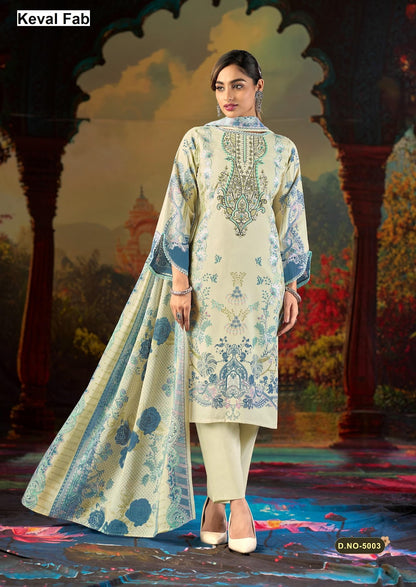 Jazmin Vol 5 Mizaj Keval Fab Mix Cotton Karachi Salwar Suits Wholesale Rate