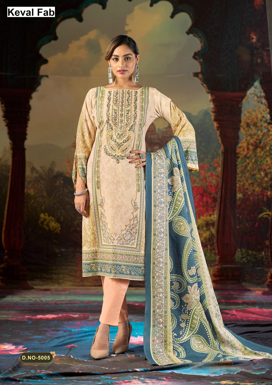 Jazmin Vol 5 Mizaj Keval Fab Mix Cotton Karachi Salwar Suits Wholesale Rate