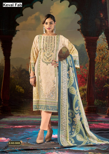Jazmin Vol 5 Mizaj Keval Fab Mix Cotton Karachi Salwar Suits Wholesale Rate