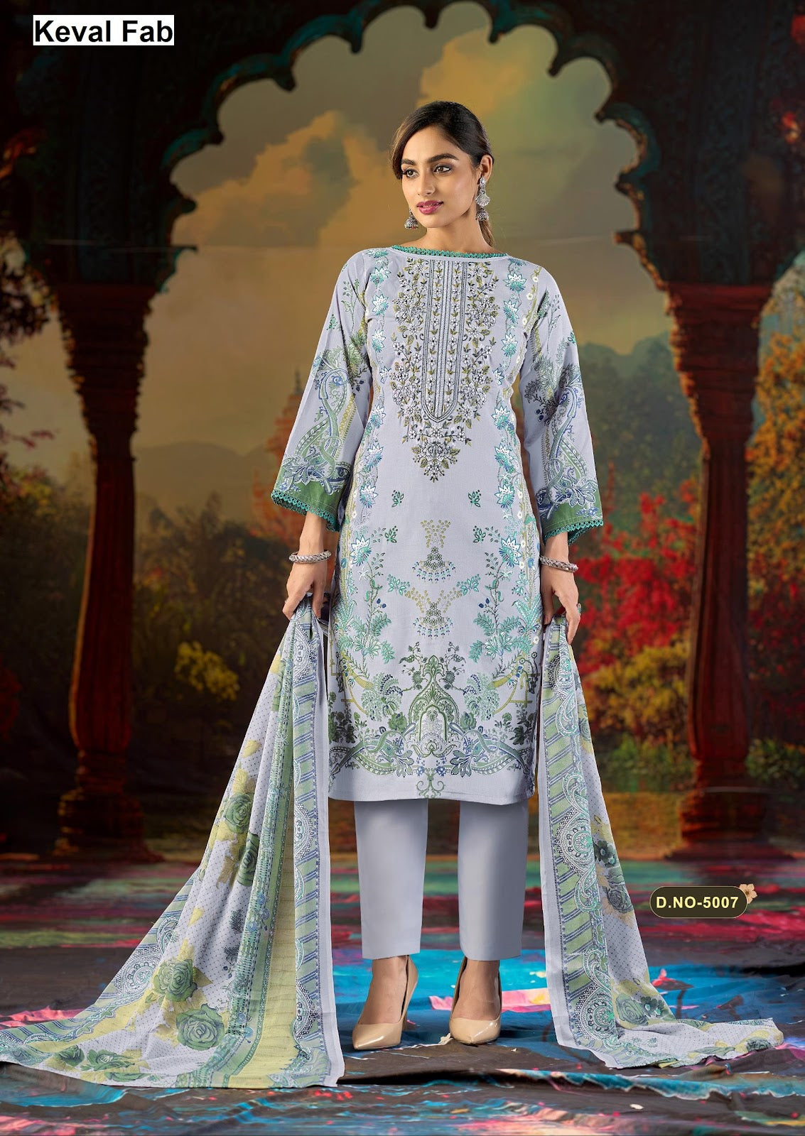 Jazmin Vol 5 Mizaj Keval Fab Mix Cotton Karachi Salwar Suits Wholesale Rate