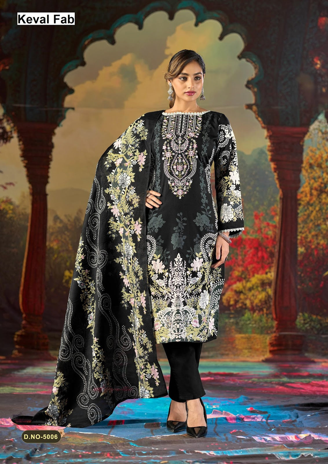 Jazmin Vol 5 Mizaj Keval Fab Mix Cotton Karachi Salwar Suits Wholesale Rate