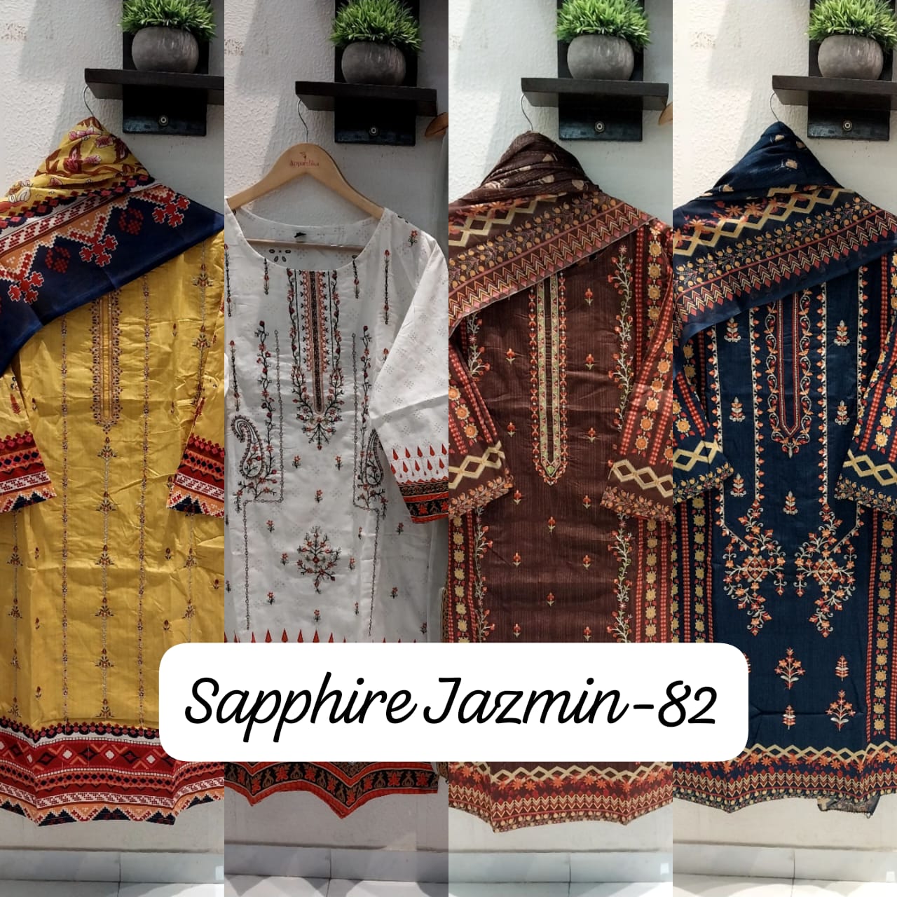 Jazmin Vol 82 Sapphire Lawn Cotton Pakistani Readymade Suits Supplier