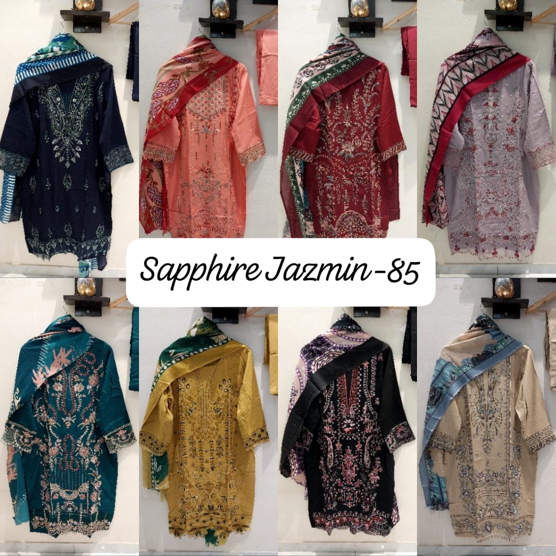 Jazmin Vol 85 Sapphire Rayon Pakistani Readymade Suits Exporter Gujarat