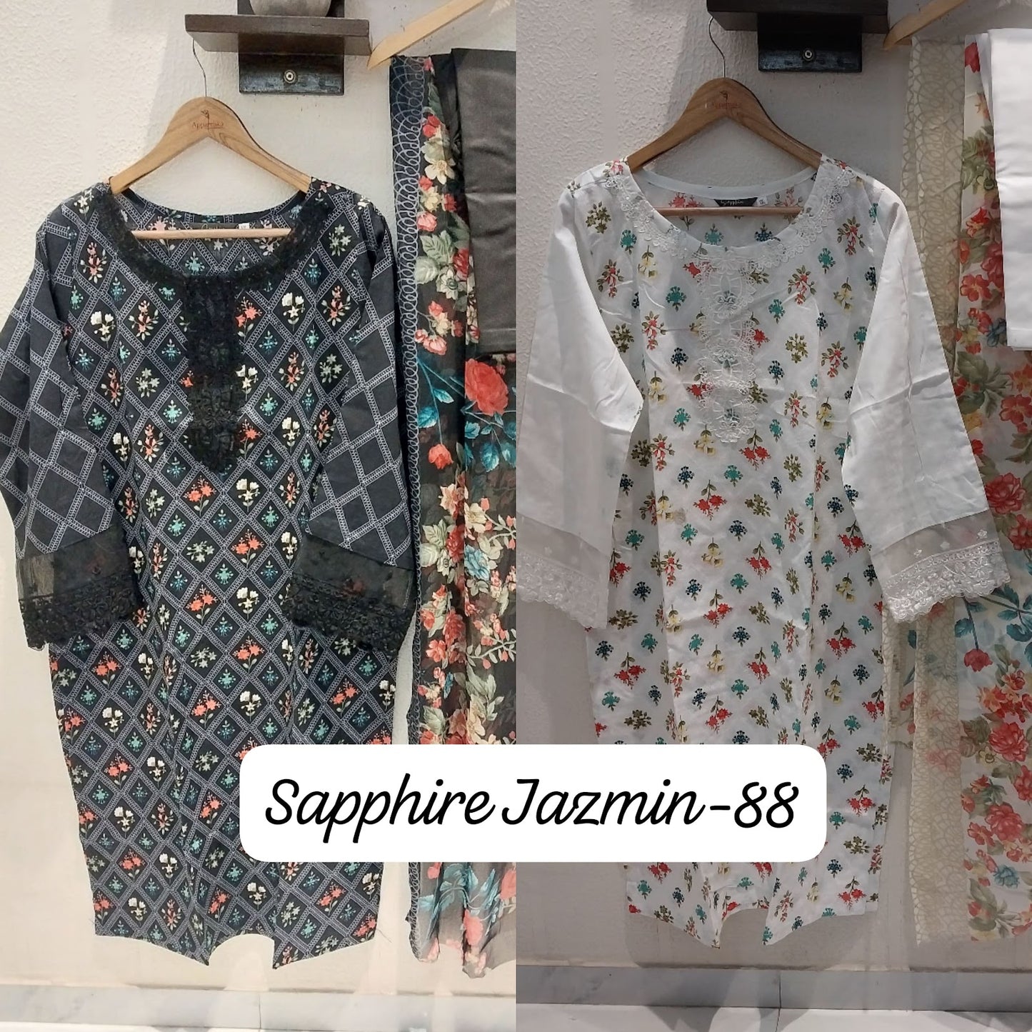 Jazmin Vol 88 Sapphire Lawn Cotton Pakistani Readymade Suits Wholesaler Ahmedabad