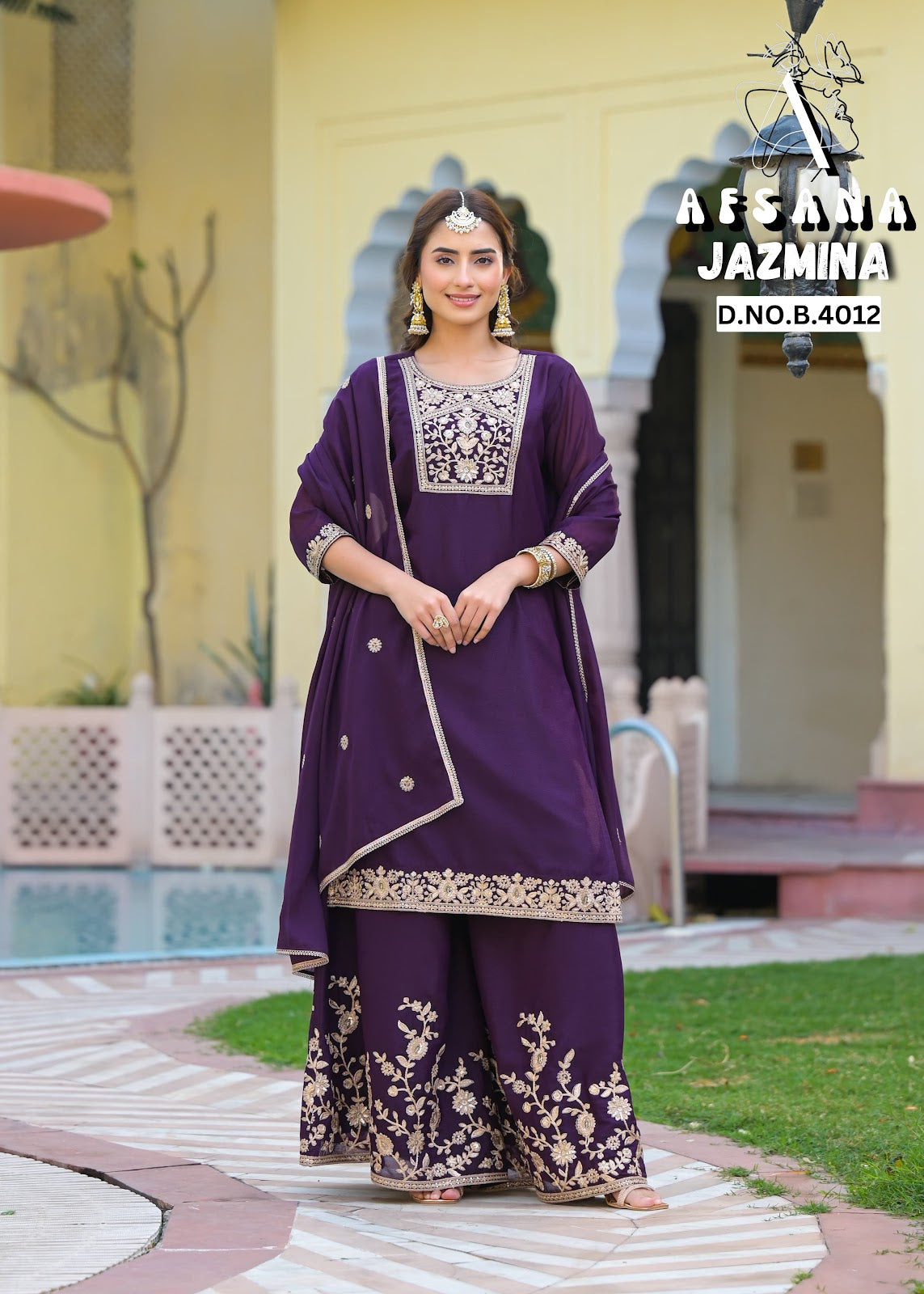 Jazmina Afsana Simmer Readymade Plazzo Style Suits Wholesaler Gujarat