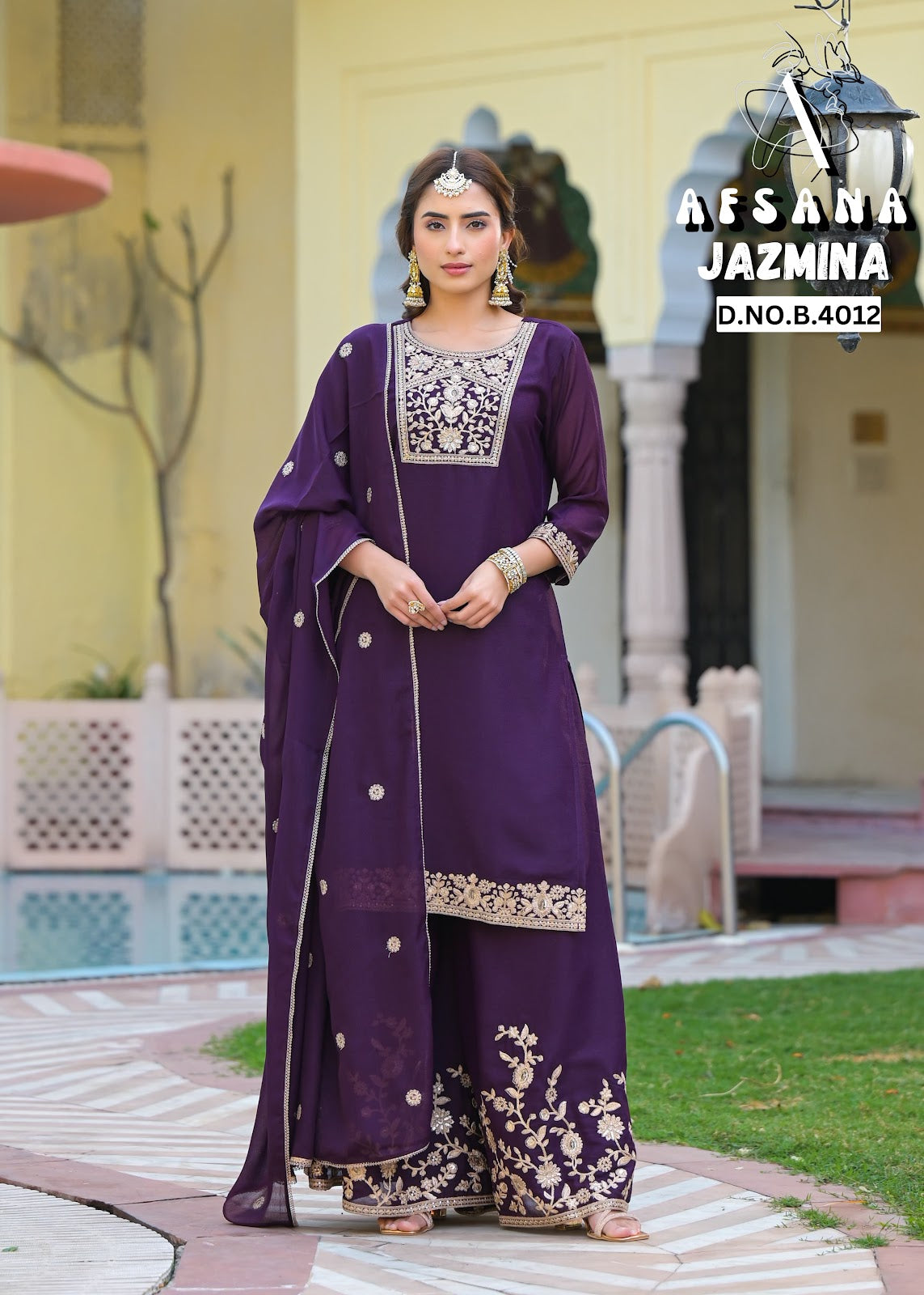 Jazmina Afsana Simmer Readymade Plazzo Style Suits Wholesaler Gujarat