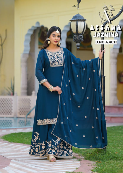 Jazmina Afsana Simmer Readymade Plazzo Style Suits Wholesaler Gujarat