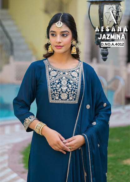 Jazmina Afsana Simmer Readymade Plazzo Style Suits Wholesaler Gujarat