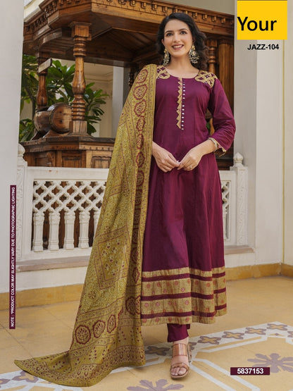 Jazz Your Cotton Readymade Anarkali Suits Supplier Gujarat