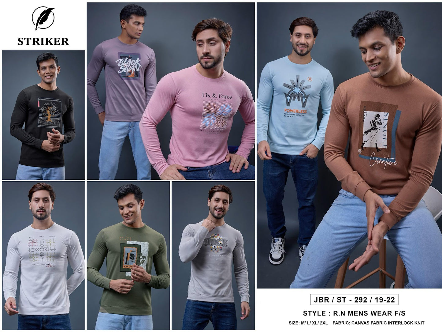 Jbr St 292 Striker Canvas Knit Mens Tshirts Exporter