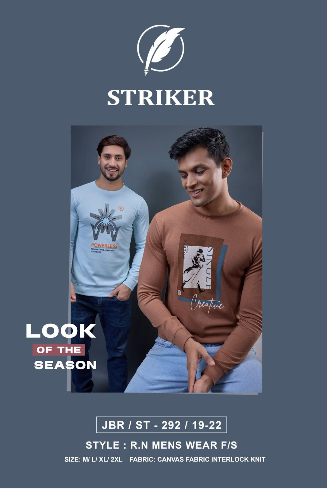 Jbr St 292 Striker Canvas Knit Mens Tshirts Exporter