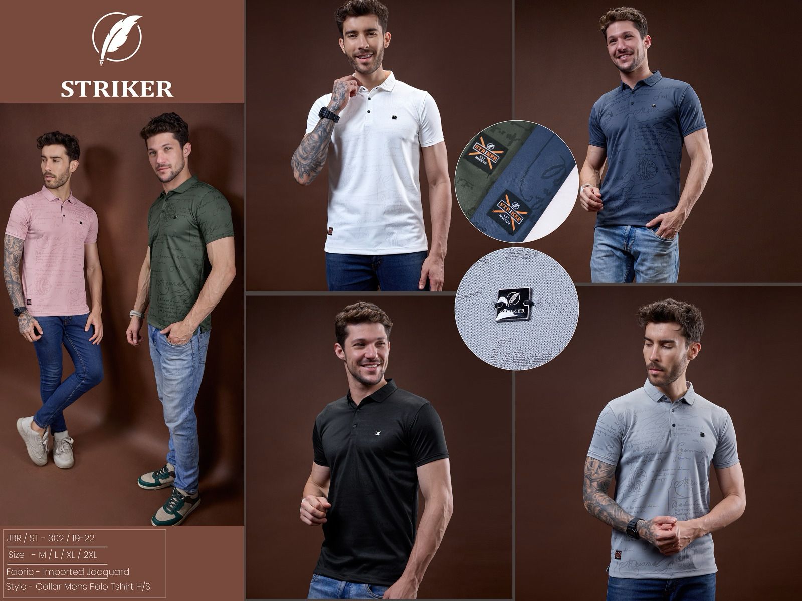 Jbr St 302 Striker Jacquard Knit Mens Tshirts Manufacturer Gujarat