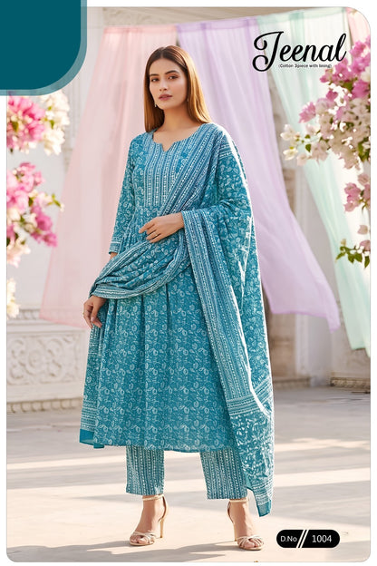 Jeenal Majisa Cotton Readymade Anarkali Suits Supplier India
