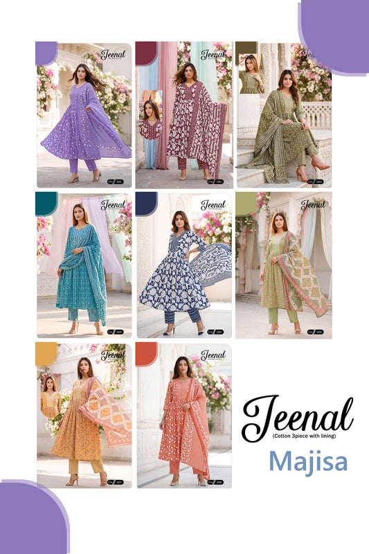 Jeenal Majisa Cotton Readymade Anarkali Suits Supplier India